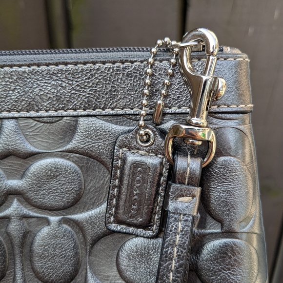 Coach Silver Signature Wristlet - Picture 3 of 5